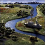 Cover art for Foreign by Lil Tecca: a painted river winding through green hills.