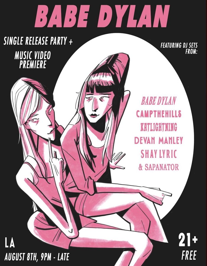 Flyer for the Babe Dylan release party.